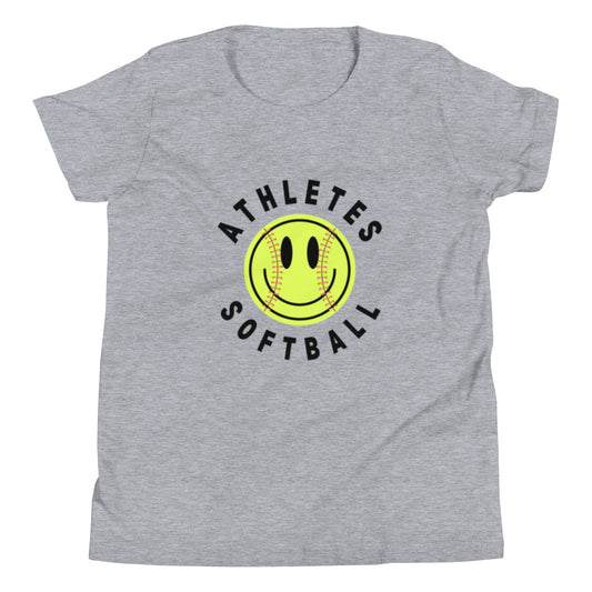 Athletes Softball Smiley - Youth Short Sleeve T-Shirt