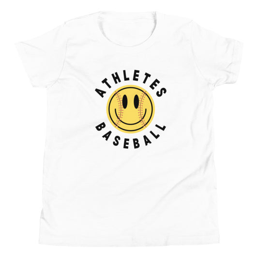 Athletes Baseball Smiley - Youth Short Sleeve T-Shirt